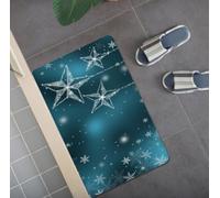 Zerbino Ingresso Esterno Tappeto Esterno Zerbino Ingresso Interno Tappeti | Morbido Spessore Flanella Durabile Lavabile in Macchina,Antiscivolo Assorbereacqua,Stella Blu Marino 100x150cm