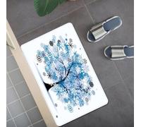 Zerbino Ingresso Esterno Tappeto Esterno Zerbino Ingresso Interno Tappeti | Morbido Spessore Flanella Durabile Lavabile in Macchina,Antiscivolo Assorbereacqua,Albero Fiocchi Di Neve 100x150cm