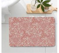 Zerbino Ingresso Esterno Tappeto Esterno Zerbino Ingresso Interno Tappeti | Morbido Spessore Flanella Durabile Lavabile in Macchina,Antiscivolo Assorbereacqua,Striscia Rossa Astratta 50x80cm