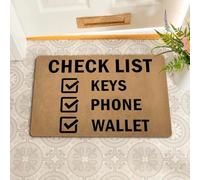Zerbino Ingresso Funny Welcome Check List Keys Phone Per 40X60CM | Tappeto Entrata Interno Lavabile Tappetini da Bagno Per Corridoi