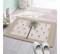 Zerbino Ingresso Geometric Summer Tropical Palm Trees On Brown Background Tappeto Entrata Interno Essorbente Tappetini da Bagno Moderno Tappeto Ingresso per Esterno Camera Corridoi 40X60CM