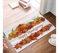 Zerbino Ingresso Happy Thanksgiving Maple Leaf Pumpkin Wood Grain, Classico Tappetino Da Bagno Multiuso Tappeto Da Bagno 40X60Cm Per Camera Cucina Interno