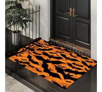 Zerbino Ingresso interno 50 x 70 cm, Tappetini per Porte da Interno Lavabili Pipistrelli Volanti, Zerbino da Interno Antiscivolo Vento Oscuro Animali, Tappetino Assorbente per Ingresso Arancia