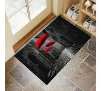 Zerbino Ingresso interno 60 x 90 cm, Tappetini per Porte da Interno Lavabili Strade E Vicoli, Zerbino da Interno Antiscivolo Città Architettura, Tappetino Assorbente per Ingresso Grigio Scuro