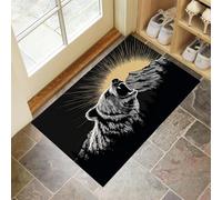 Zerbino Ingresso interno 90 x 150 cm, Tappetini per Porte da Interno Lavabili Montagne Ruggenti Degli Orsi Grizzly, Zerbino da Interno Antiscivolo Animale, Tappetino Assorbente per Ingresso Nero