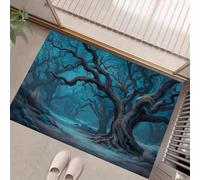 Zerbino Ingresso Interno Antiscivolo, Tappeto Ingresso Lavabile In Lavatrice, Tappeto Interno Foresta Oscura, zerbino rami morti Rimozione Della Polvere, blu, 45 x 75 cm