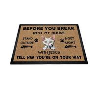 Zerbino Ingresso Interno Before You Break Into My House White Devon Rex Cat Antiscivolo Zerbino Ingresso Esterno Moderno Tappetino D'Entrata Per Casa Cucina Soggiorno 60X40Cm