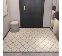 Zerbino Ingresso Interno Beige Diamond Grid Pattern Zerbino Antiscivolo Resistente Lavabile Rettangolare per Casa Cucina o Ufficio Assorbente Tappeto Ingresso Esterno 120x180 cm