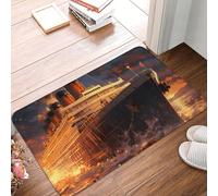 Zerbino Ingresso Interno Escape From Boat The Titanic Moderno Zerbini Di Benvenuto Antiscivolo Tappetino D'Entrata Per Soggiorno Corridoio Camera 60X40Cm