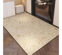 Zerbino Ingresso Interno Giallo Beige Florale Vine Pattern Zerbino Antiscivolo Resistente Lavabile Rettangolare per Casa Cucina o Ufficio Assorbente Tappeto Ingresso Esterno 120x180 cm