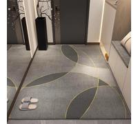 Zerbino Ingresso Interno Linea Oro Rotondo Grigio Zerbino Antiscivolo Resistente Lavabile Rettangolare per Casa Cucina o Ufficio Assorbente Tappeto Ingresso Esterno 80x120 cm