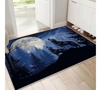 Zerbino Ingresso Interno Luna Piena Foresta Branco Di Lupi, Zerbino Antiscivolo Stile Fiabesco Oscuro, Tappeto Interno Sottile, Zerbinoes Casa Lavabile per Cucina, Camera Da Letto 40 x 60 cm)