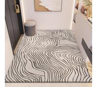 Zerbino Ingresso Interno Modello Alternativo Nero Beige Zerbino Antiscivolo Resistente Lavabile Rettangolare per Casa Cucina o Ufficio Assorbente Tappeto Ingresso Esterno 120x180 cm