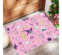 Zerbino Ingresso Interno Teschio Cappello Da Mago Bottiglia Magica 50 x 80 cm Tappeto Ingresso Interno Antiscivolo, Assorbe La Polvere Tappetino Entrata Cartone Animato Carino per Casa Porta,
