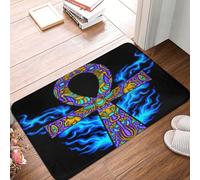 Zerbino Ingresso Interno The Egyptian Ankh Symbol Lavabile Zerbini Di Benvenuto Assorbente Tappeto D'Ingresso Per Veranda Interno Corridoio 60X40Cm