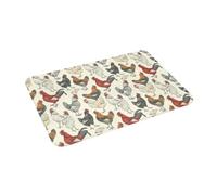 Zerbino Ingresso Interno Various Chicken Antiscivolo Tappeto Ingresso Assorbente Tappetino Per Porta Per Camera Bagno Cucina 60X40Cm