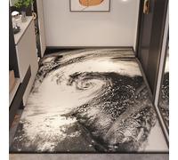 Zerbino Ingresso Interno White Black Vortex Pattern Zerbino Antiscivolo Resistente Lavabile Rettangolare per Casa Cucina o Ufficio Assorbente Tappeto Ingresso Esterno 120x180 cm