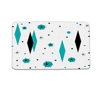Zerbino Ingresso Mid Century Modern Abstract Diamond Polka Dots Retro 1950S Geometric Aesthetic Tappetino Antiscivolo Essorbente Tappeto Entrata Interno Moderno Tappetini da Bagno per 40X60CM