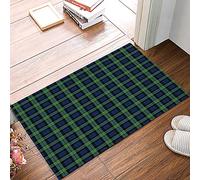 Zerbino Ingresso Porch Scottish Pattern Green And Navy Blue Folk Plaid Door Mat Resistente Tappeto Entrata Interno Lavabile Tappetini da Bagno per Corridoi Cucina Bagno 40X60CM