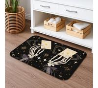 Zerbino Ingresso Skeleton Hands Tarot Cards Halloween Gothic Stars, Morbido Tappetino Porta Indistruttibile Tappeto Da Esterno 40X60Cm Per Cortile Terrazzo Giardino
