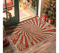 Zerbino Ingresso Swirl Pattern Red And Green Candy Morbide Zerbini Di Benvenuto Resistente Tappetino Per Cucina Camera Ufficio 60X40Cm