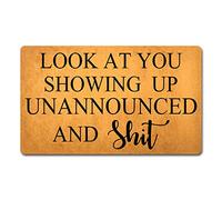 Zerbino Ingresso with Back Look At You Showing Up Unannounced And Shit Door Mat Antiscivolo Tappetini da Bagno Resistente Tappeto Ingresso per Bagno Camera Cucina 40X60CM