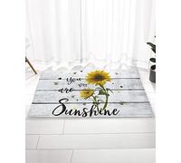 Zerbino Ingresso You Are My Sunshine Sunflower And Bee On Rustic Wooden Tappeto Ingresso Lavabile Tappetini da Bagno Resistente Tappeto Entrata Interno per Corridoi Camera Cucina 40X60CM