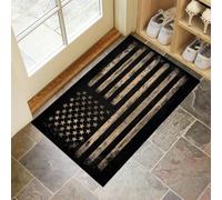 Zerbino Interno 40 X 60 Cm, Bandiera Americanatappetino Antiscivolo E Lavabile In Lavatrice, Tappetino D'Ingresso Assorbenti Per Cane, Ingresso, Porta, Corridoio, Grigio Stile Retrò Invecchiato