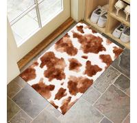 Zerbino Interno 45 X 75 Cm, Macchie Muccatappetino Antiscivolo E Lavabile In Lavatrice, Tappetino D'Ingresso Assorbenti Morbido Per Cane, Ingresso, Porta, Corridoio, Marrone Scuro Stile Acquerello