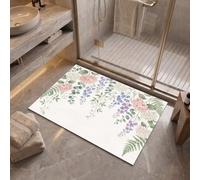 Zerbino Interno Paese Francese 50x80 cm per Ingresso, Porta, Corridoio | Tappetino d'Ingresso Ortensia Fiore Di Ciliegio Delphinium Assorbenti, Antiscivolo e Lavabile per Interni ed Esterni Coperti