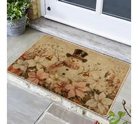 Zerbino invernale con pupazzo di neve, rustico, per esterni ed interni, ecologico, impermeabile, antiscivolo, assorbe la polvere, facile da pulire, 73,6 x 43,2