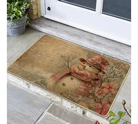 Zerbino invernale con pupazzo di neve, sciarpa rossa, zerbino per vacanze per esterni ed interni, decorazione vintage, gomma impermeabile, antiscivolo, assorbe la polvere, facile