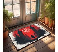 Zerbino invernale per esterni con figura silenziosa che si trova prima di tormentare il castello silhouette, zerbino decorativo per casa e bar (65 x 90 cm)