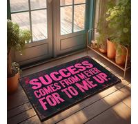 Zerbino invernale per esterni, con scritta in lingua inglese "Success Comes From Never Giving Up", per casa, bar, decorazione per cucina (40 x 60 cm)