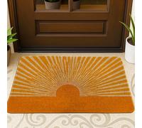 Zerbino ispirato all'alba, tappetino di benvenuto rustico arancione, per interni e esterni, decorazione primaverile, antiscivolo, impermeabile, assorbe la polvere, facile da pulire, 73 x 43 cm