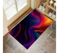 Zerbino Linee Astratte Trappola Sporco, Tappetino Antiscivolo Lavabile in Lavatrice, Curva Di Luce E Ombra, Zerbino d'Ingresso Morbide Assorbenti per Cane, Ingresso, Port, 50x80 cm, Multicolore