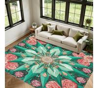 Zerbino Mandala 60 x 90 cm verde rosa piccolo tappeto per camera da letto