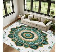 Zerbino mandala verde 50 x 80 cm Boho piccolo tappeto per camera da letto