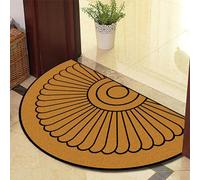 Zerbino Mezzaluna Esterno - Zerbino per Ingresso Esterno e Interno con Benvenuto, Antiscivolo e Assorbente, Tappetino Semicerchio Classico per Casa, Giardino e Balcone(Grey - Dark Green,80 * 160cm)