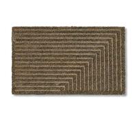 Zerbino moderno per porta d'ingresso - Tappetino in cocco 45x75cm a strisce grigio - Tappetino antisdrucciolo robusto - Zerbino interno