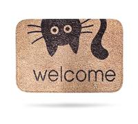 Zerbino Naape per interni con gatti neri, antiscivolo, maculato, stampa graziosa, tappetino di benvenuto 60x40