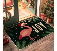 Zerbino natalizio con uccelli tropicali, tappetino per ingresso per interni ed esterni, decorazione per le vacanze, in gomma, impermeabile, antiscivolo, controllo della polvere, facile da pulire, 73 x