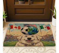 Zerbino nero anteriore con cane dei Pirenei del 2026, per esterni e interni, 63 x 43 cm, per festeggiare il giorno della partita, zerbino lavabile per esterni, piccolo sport, patio, garage, scarpe