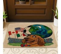 Zerbino nero con cane Bloodhound 2026 per esterni e interni, 63 x 43 cm, zerbino lavabile per esterni, per il giorno della partita, per festeggiare il cucciolo, piccolo sport, patio, garage, scarpe