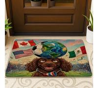 Zerbino nero con cane Boykin Spaniel 2026, esterno interno ingresso, 73 x 43 cm, zerbino lavabile per esterni, per il giorno della partita, per festeggiare il cucciolo, piccolo sport, patio, garage