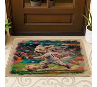 Zerbino nero con cane maltese 2026 da esterno e interno 63 x 43 cm, zerbino ultra sottile per esterni con stampa di scarpe sportive per patio