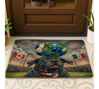 Zerbino nero con cane mastino neopoletano 2026 esterno interno ingresso 73 x 43 cm, zerbino lavabile per esterni, per il giorno della partita, per festeggiare il cucciolo, piccolo sport, patio, garage