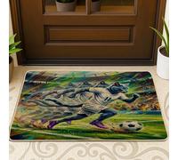 Zerbino nero con gatto blu russo 2026 da esterno e interno 63 x 43 cm, zerbino ultra sottile per esterni, con stampa di scarpe sportive per patio