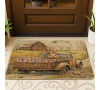 Zerbino nero con motivo coniglietto pasquale primaverile per ingresso esterno interno 73 x 43 cm, zerbino ultra sottile per esterni, con stampa di scarpe da fattoria di campagna, tappeto per patio