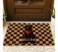 Zerbino nero con motivo labrador, tappeto d'ingresso interno ed esterno, per decorazione della casa, antiscivolo, facile da pulire, regalo per gli amanti dei cani, 73,6 x 43,2 cm
